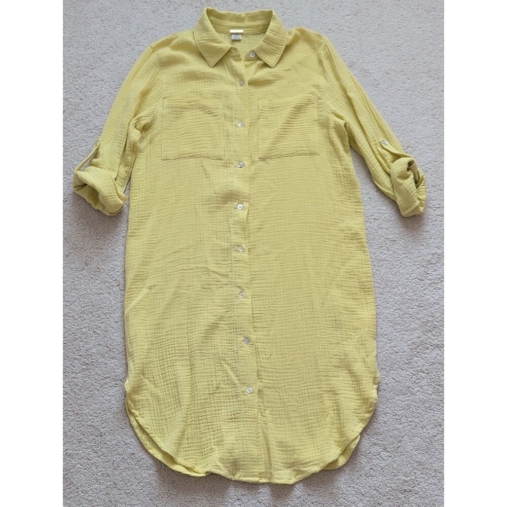 Magaschoni Cotton Gauze Shirt Dress Size M